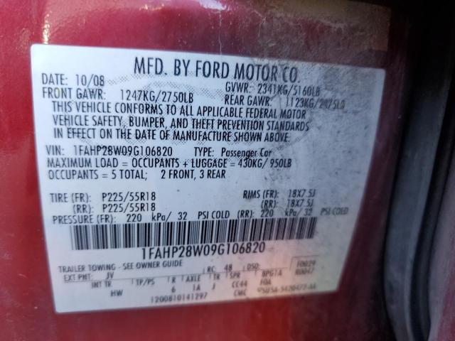 Photo 11 VIN: 1FAHP28W09G106820 - FORD TAURUS LIM 