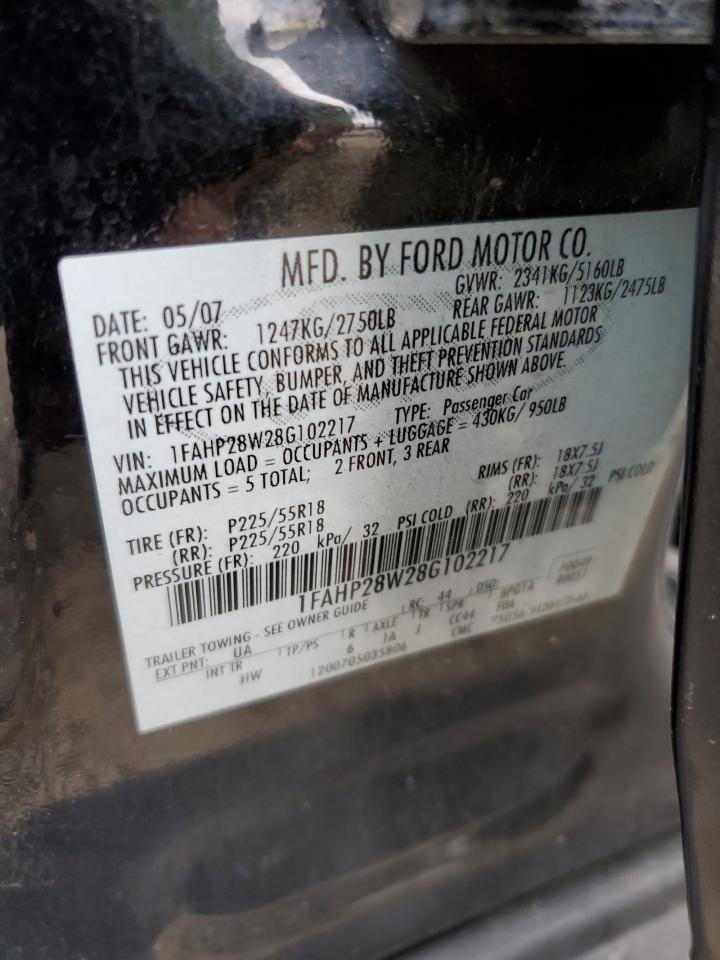 Photo 12 VIN: 1FAHP28W28G102217 - FORD TAURUS 