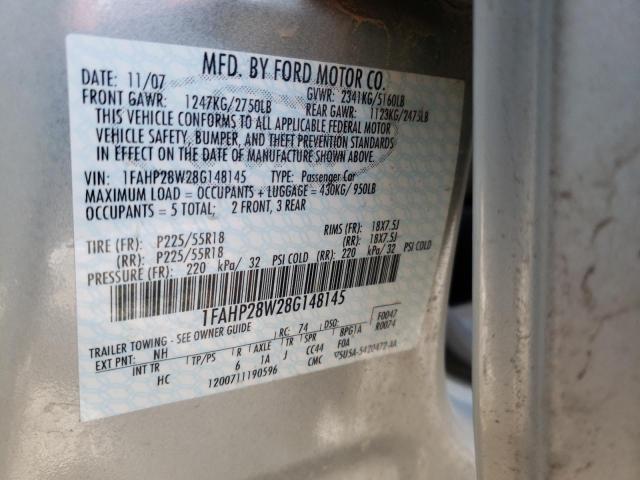 Photo 11 VIN: 1FAHP28W28G148145 - FORD TAURUS LIM 