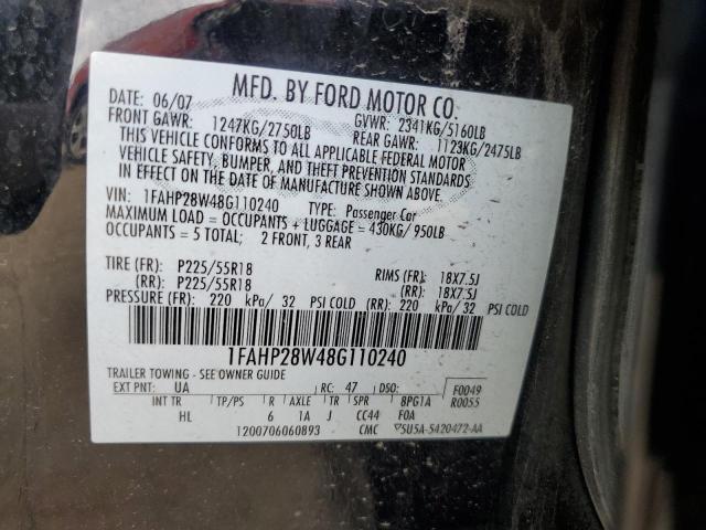 Photo 11 VIN: 1FAHP28W48G110240 - FORD TAURUS LIM 