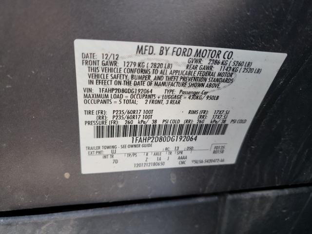 Photo 9 VIN: 1FAHP2D80DG192064 - FORD TAURUS SE 