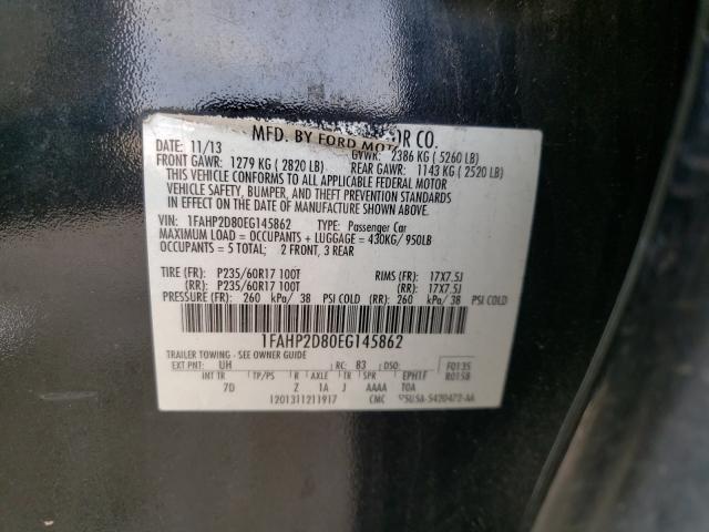 Photo 9 VIN: 1FAHP2D80EG145862 - FORD TAURUS SE 