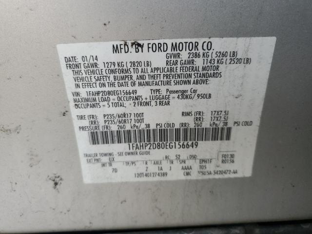 Photo 11 VIN: 1FAHP2D80EG156649 - FORD TAURUS 