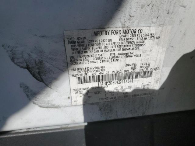 Photo 11 VIN: 1FAHP2D80KG117541 - FORD TAURUS SE 