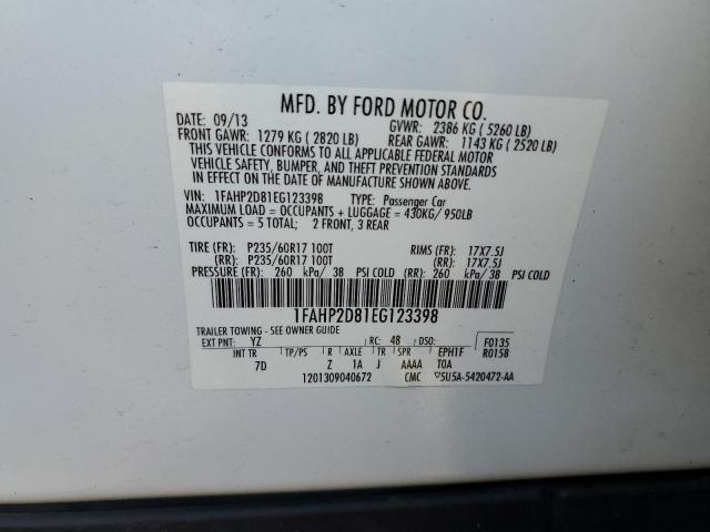 Photo 12 VIN: 1FAHP2D81EG123398 - FORD TAURUS SE 