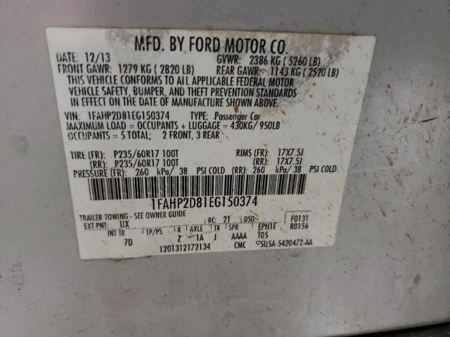 Photo 11 VIN: 1FAHP2D81EG150374 - FORD TAURUS 