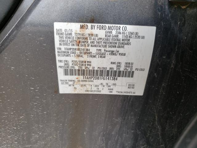 Photo 9 VIN: 1FAHP2D81FG141384 - FORD TAURUS SE 