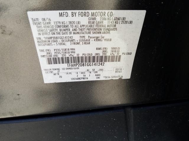 Photo 9 VIN: 1FAHP2D81GG141242 - FORD TAURUS SE 