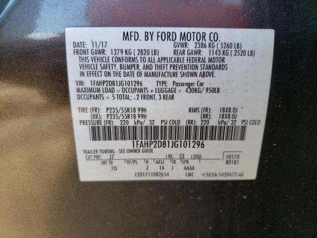 Photo 11 VIN: 1FAHP2D81JG101296 - FORD TAURUS SE 