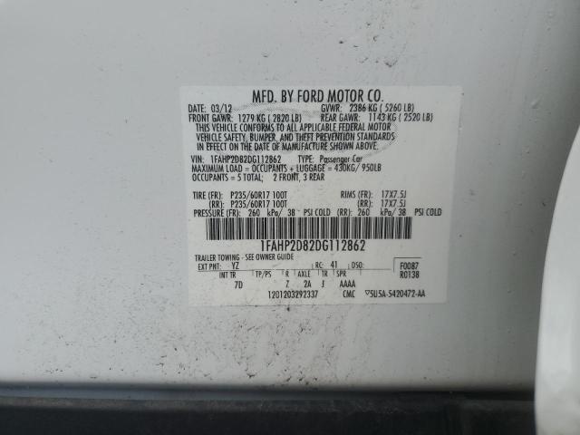 Photo 11 VIN: 1FAHP2D82DG112862 - FORD TAURUS SE 