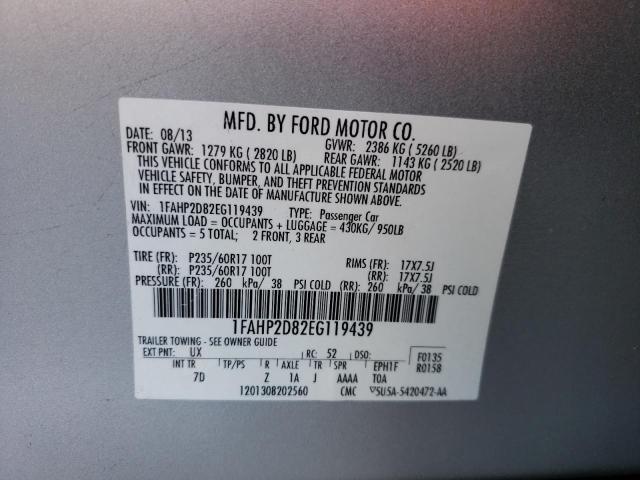 Photo 9 VIN: 1FAHP2D82EG119439 - FORD TAURUS SE 