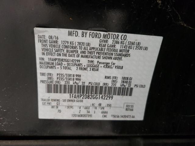 Photo 9 VIN: 1FAHP2D82GG142299 - FORD TAURUS SE 