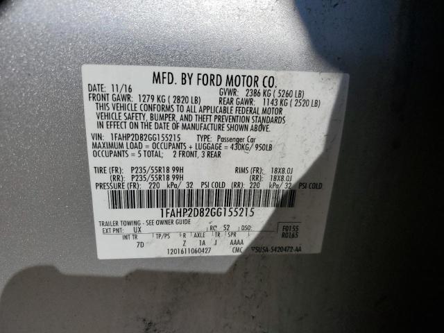 Photo 11 VIN: 1FAHP2D82GG155215 - FORD TAURUS SE 