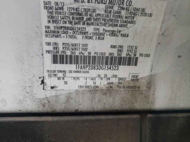 Photo 11 VIN: 1FAHP2D83DG154523 - FORD TAURUS 