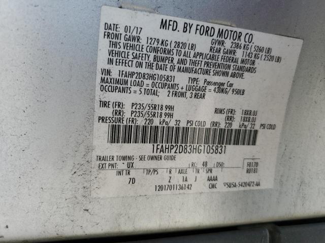 Photo 12 VIN: 1FAHP2D83HG105831 - FORD TAURUS 