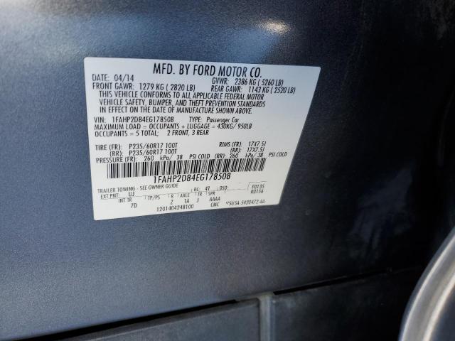 Photo 11 VIN: 1FAHP2D84EG178508 - FORD TAURUS SE 