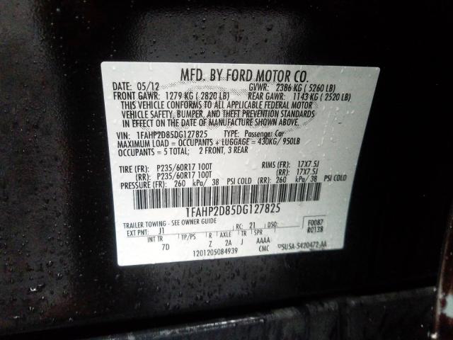 Photo 9 VIN: 1FAHP2D85DG127825 - FORD TAURUS SE 