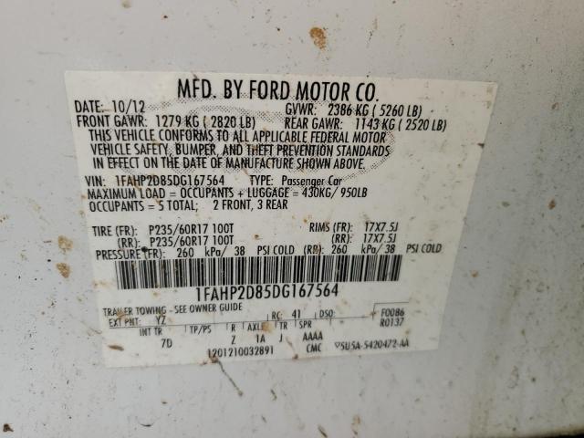 Photo 12 VIN: 1FAHP2D85DG167564 - FORD TAURUS SE 