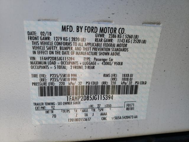 Photo 9 VIN: 1FAHP2D85JG115394 - FORD TAURUS 