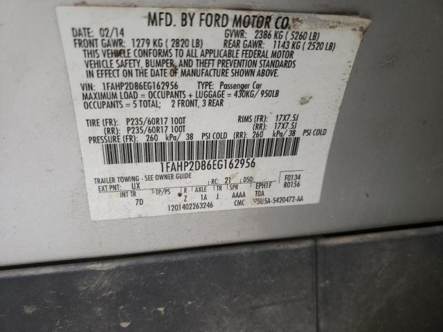 Photo 9 VIN: 1FAHP2D86EG162956 - FORD TAURUS SE 