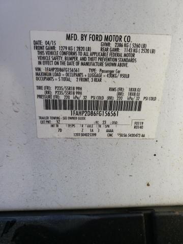 Photo 12 VIN: 1FAHP2D86FG156561 - FORD TAURUS SE 