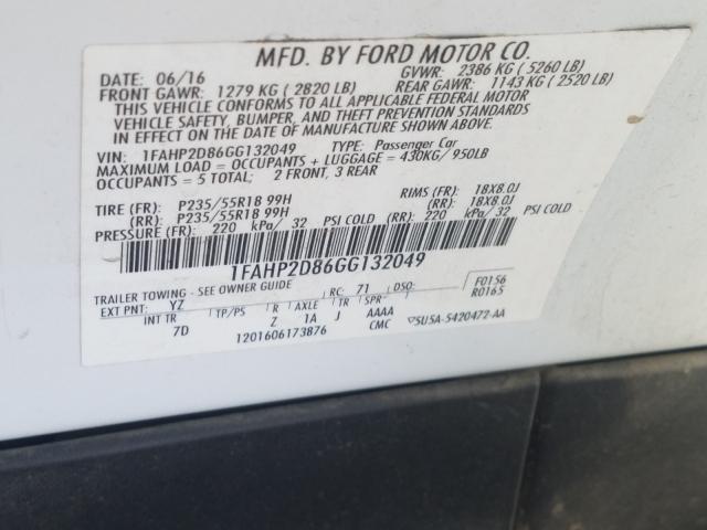 Photo 9 VIN: 1FAHP2D86GG132049 - FORD TAURUS SE 