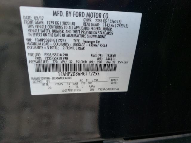 Photo 9 VIN: 1FAHP2D86HG112255 - FORD TAURUS SE 