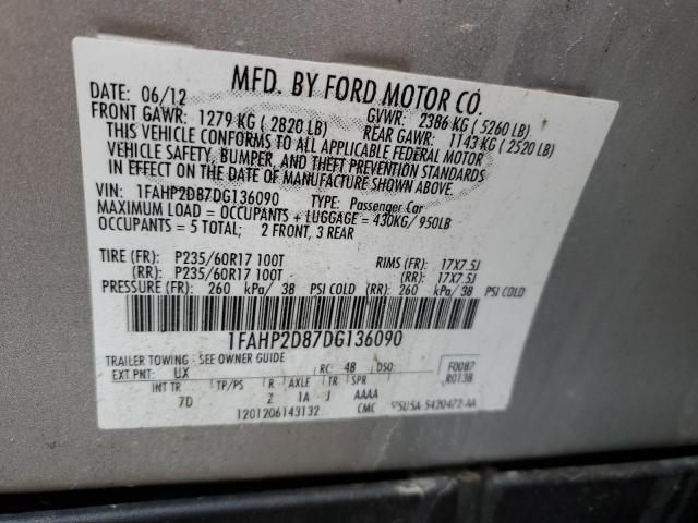 Photo 11 VIN: 1FAHP2D87DG136090 - FORD TAURUS SE 