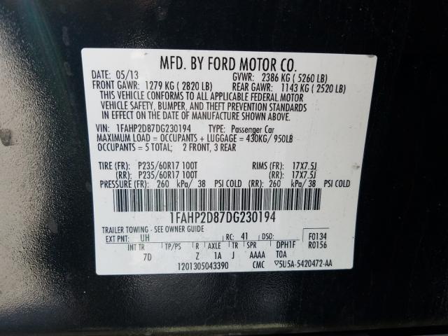 Photo 9 VIN: 1FAHP2D87DG230194 - FORD TAURUS SE 