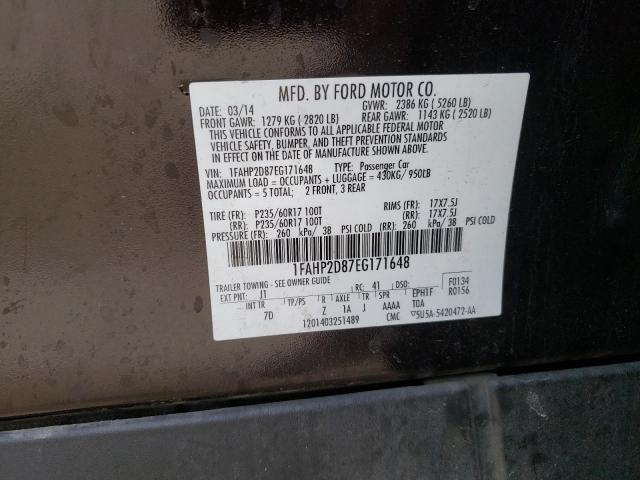 Photo 9 VIN: 1FAHP2D87EG171648 - FORD TAURUS SE 