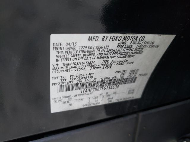 Photo 9 VIN: 1FAHP2D87FG156634 - FORD TAURUS SE 