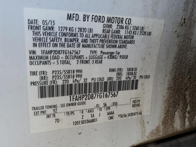 Photo 11 VIN: 1FAHP2D87FG167567 - FORD TAURUS 