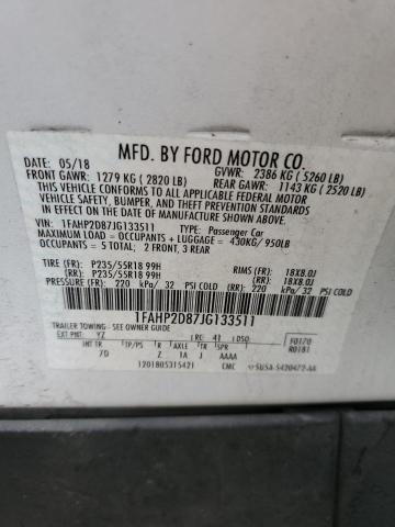 Photo 11 VIN: 1FAHP2D87JG133511 - FORD TAURUS SE 