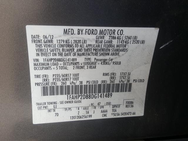 Photo 9 VIN: 1FAHP2D88DG141489 - FORD TAURUS SE 