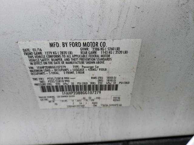 Photo 11 VIN: 1FAHP2D88GG107279 - FORD TAURUS SE 