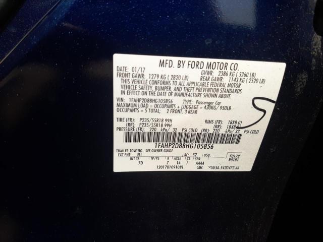 Photo 11 VIN: 1FAHP2D88HG105856 - FORD TAURUS SE 