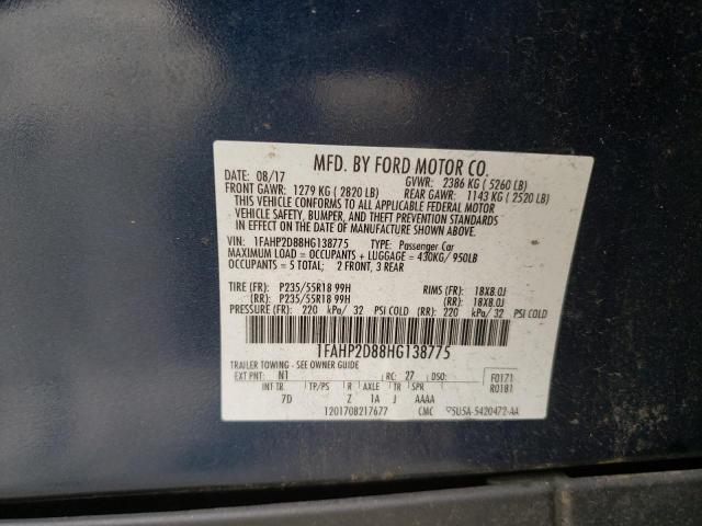 Photo 11 VIN: 1FAHP2D88HG138775 - FORD TAURUS SE 