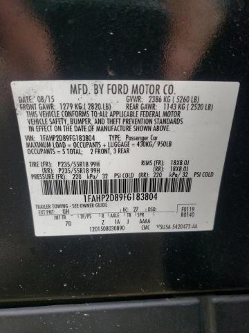 Photo 12 VIN: 1FAHP2D89FG183804 - FORD TAURUS SE 