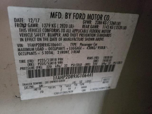 Photo 12 VIN: 1FAHP2D89JG106441 - FORD TAURUS SE 