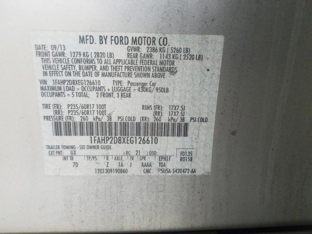 Photo 9 VIN: 1FAHP2D8XEG126610 - FORD TAURUS SE 