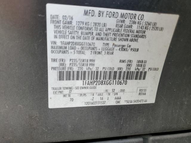 Photo 12 VIN: 1FAHP2D8XGG110670 - FORD TAURUS 