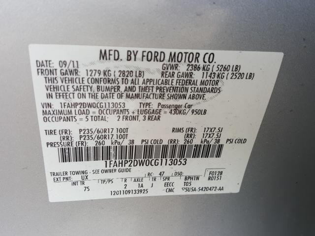 Photo 9 VIN: 1FAHP2DW0CG113053 - FORD TAURUS SE 