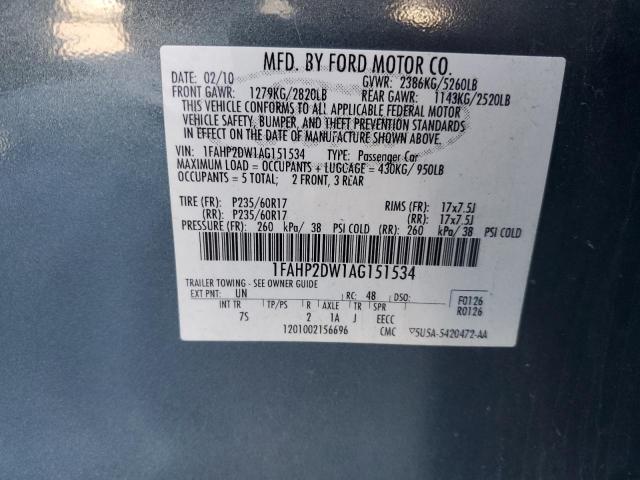 Photo 11 VIN: 1FAHP2DW1AG151534 - FORD TAURUS 