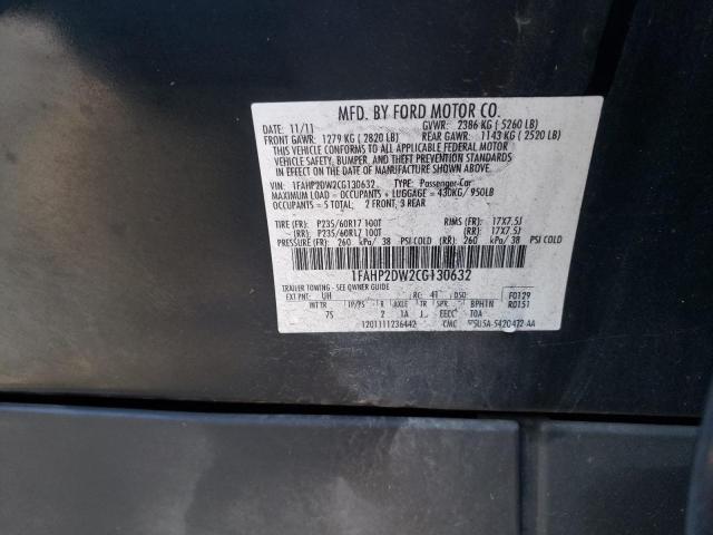 Photo 12 VIN: 1FAHP2DW2CG130632 - FORD TAURUS SE 