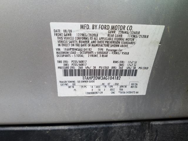 Photo 9 VIN: 1FAHP2DW3AG104182 - FORD TAURUS SE 