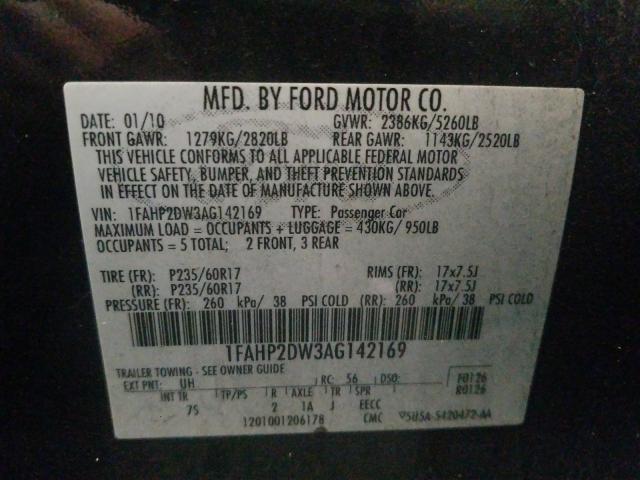 Photo 9 VIN: 1FAHP2DW3AG142169 - FORD TAURUS 