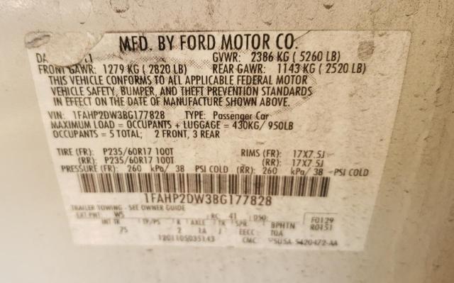 Photo 9 VIN: 1FAHP2DW3BG177828 - FORD TAURUS SE 