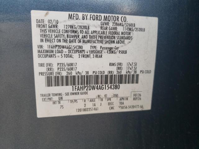 Photo 11 VIN: 1FAHP2DW4AG154380 - FORD TAURUS SE 