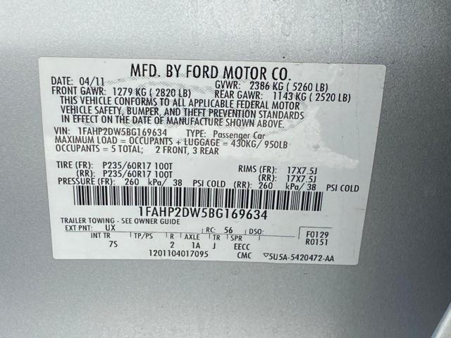 Photo 9 VIN: 1FAHP2DW5BG169634 - FORD TAURUS SE 