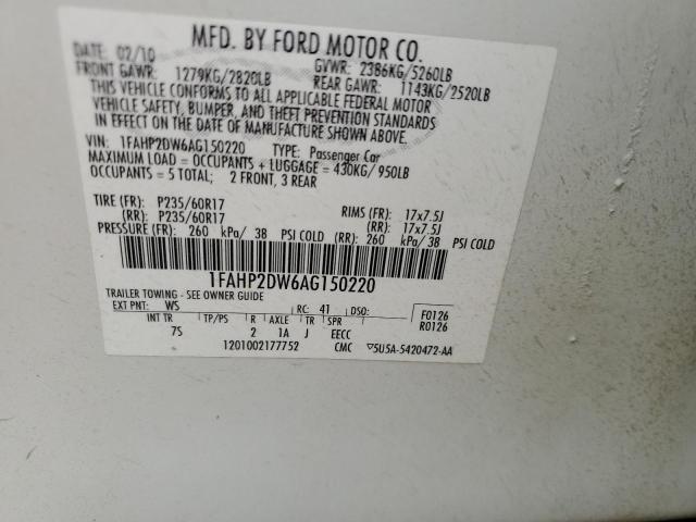 Photo 11 VIN: 1FAHP2DW6AG150220 - FORD TAURUS 